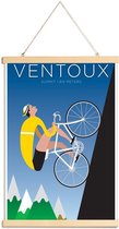JUNIQE - Posterhanger Ventoux -40x60 /Blauw & Geel