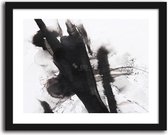 Foto in frame , Abstract schilderij , 70x100cm , Zwart wit  , Premium print