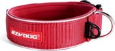 EzyDog Neo Wide Brede Hondenhalsband - Halsband voor Honden - 46-53cm - Rood