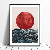 Japanese Sunrise Posters - 60x80cm Canvas - Multi-color