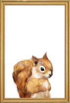 JUNIQE - Poster met houten lijst Eekhoorntje illustratie -40x60