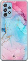 Samsung A52 (5G) hoesje siliconen - Marmer blauw roze | Samsung Galaxy A52 (5G) case | multi | TPU backcover transparant