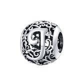 Letter J romantisch bedel | alfabet bead | Zilverana | geschikt voor Biagi , Pandora , Trollbeads armband | 925 zilver