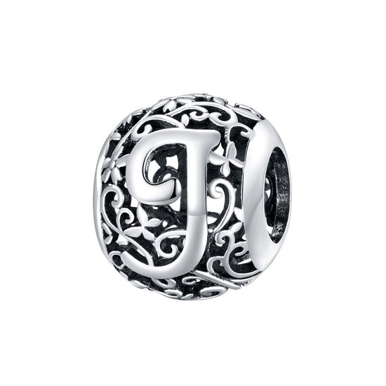 Letter J romantisch bedel | alfabet bead | Zilverana | geschikt voor alle bekende merken | 925 zilver | moederdag