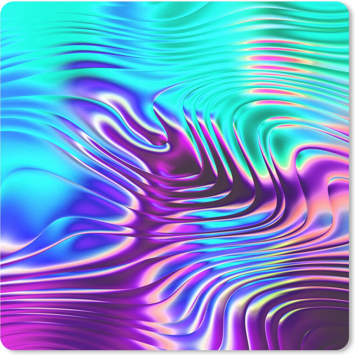 Muismat 20x20 cm - Mousepad Kunst - Golf - Psychedelisch - Muismatten