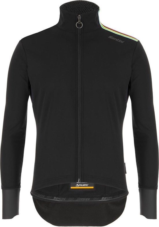 Santini Fietsjack Lange mouwen Zwart Heren - Official Uci Rainbow Vega Xtreme Jacket Black - L
