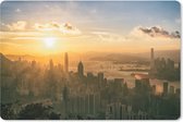Muismat Zonsondergang - Hong Kong zonsondergang muismat rubber - 60x40 cm - Muismat met foto