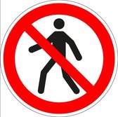 Verboden voor voetgangers bord - plexiglas - P004 Inclusief 4 afstandhouders 150 x 150 mm