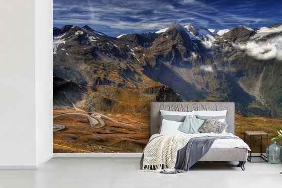 La route de la plus haute montagne d'Autriche papier peint photo en vinyle largeur 420 cm x hauteur 280 cm - Tirage photo sur papier peint (disponible en 7 tailles)