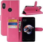 Voor Xiaomi Redmi Note 5 Pro Litchi Texture Horizontal Flip beschermende lederen tas met houder & kaartsleuven & portemonnee (magenta)