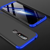 GKK Three Stage Splicing Full Coverage PC Case voor Nokia X6 (2018) / 6.1 Plus (Zwart + Blauw)