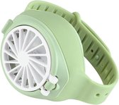 USB Mini opladen Lazy horloge Kleine ventilator Creatieve student Kindgift (groen)