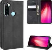 Voor Xiaomi Redmi Note 8 Retro-skin Business magnetische zuignap Case met houder & kaartsleuven & portemonnee (zwart)