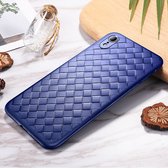 ROCK Slim Weave Style TPU Soft Case voor iPhone XR (blauw)