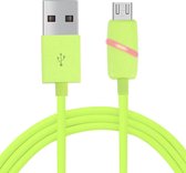 1M geschenkdoos met ronde spiraalkist Micro USB naar USB 2.0 Data Sync-kabel met LED-indicatielampje, voor Samsung, HTC, Sony, Huawei, Geschikt voor Xiaomi (groen)