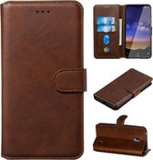 Voor Nokia 2.2 klassieke kalfsleer horizontale flip pu lederen tas, met houder en kaartsleuven en portemonnee (bruin)