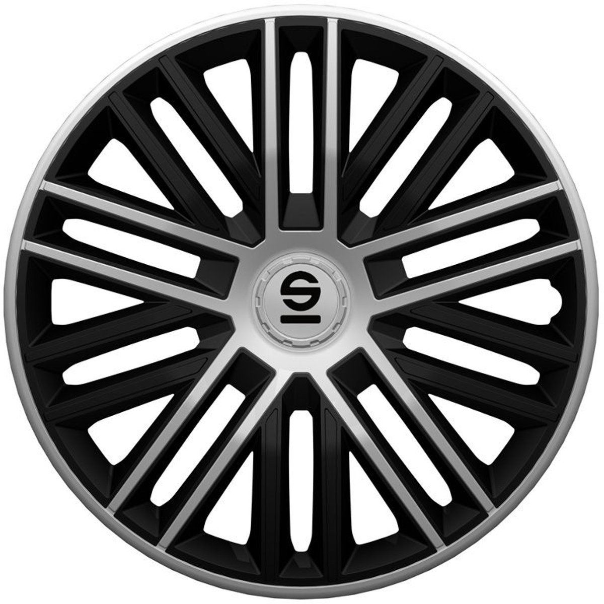 4-Delige Sparco Wieldoppenset Bergamo 16-inch zwart/grijs - Heron Automaterialen