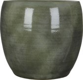 Mica Decorations Lester Bloempot - H35 x Ø38 cm - Terracotta - Groen