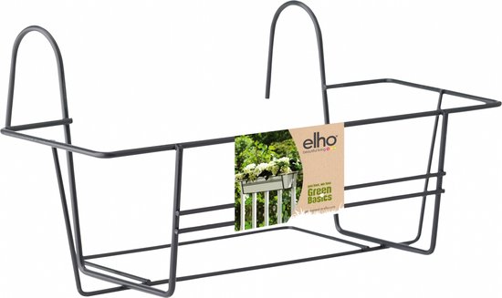 Elho Green Basics Balkonrek Metaal 80 - Accessoires voor Balkon Buiten - Ø 79.3 x H 19.5 cm - Antraciet - Elho