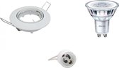 PHILIPS - LED Spot Set - CorePro 840 36D - GU10 Fitting - Dimbaar - Inbouw Rond - Glans Wit - 5W - Natuurlijk Wit 4000K - Kantelbaar Ø82mm