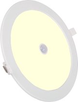 LED Downlight Slim - Igory - PIR Bewegingssensor 360° - Inbouw Rond 24W - Warm Wit 3000K - Mat Wit - Ø240mm