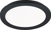 LED Plafondlamp - Iona Camy - Opbouw Rond 15W - Spatwaterdicht IP44 - Dimbaar - Warm Wit 3000K - Mat Zwart