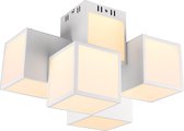 LED Plafondlamp WiZ - Smart LED - Plafondverlichting - Iona Oski - 35W - Aanpasbare Kleur - 5-lichts - RGBW - Vierkant - Mat Wit - Aluminium
