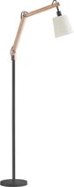LED Vloerlamp - Iona Kojan - E14 Fitting - Rond - Mat Bruin - Hout