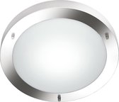 LED Plafondlamp - Iona Condi - Opbouw Rond - Spatwaterdicht IP44 - E27 Fitting - Mat Nikkel Aluminium - Ø310mm