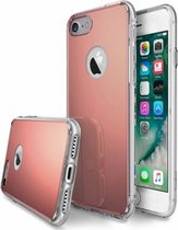 Rose Goud/Gold siliconen hoesje met spiegel/mirror achterkant voor een optimale bescherming van de Apple iPhone 6