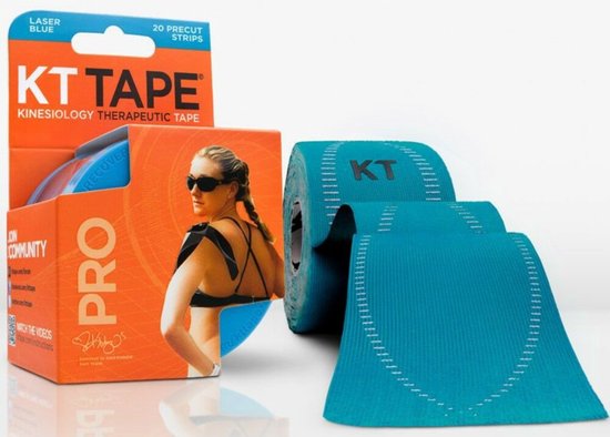 KT Tape PRO - Kinesio Sporttape - Voorgesneden 5cm x 25cm strips - Laser  Blue | bol.com