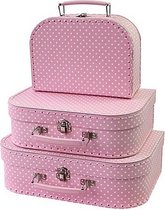 Simply for Kids 3-Delige Kofferset Polkadot Roze