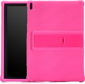 Voor Lenovo Tab E10 tablet-pc siliconen beschermhoes met onzichtbare beugel (roze rood)