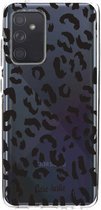 Casetastic Samsung Galaxy A52 (2021) 5G / Galaxy A52 (2021) 4G Hoesje - Softcover Hoesje met Design - Leopard Print Black Print