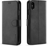 Voor iPhone XS Max LC.IMEEKE kalfsleer Horizontale flip lederen tas, met houder & kaartsleuven & portemonnee (zwart)