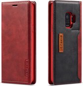 Voor Galaxy S9 + LC.IMEEKE LC-001-serie PU + TPU kleuraanpassing frosted horizontale flip lederen tas met houder en kaartsleuf (rood)