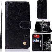 Voor Galaxy S20 ultra retro textuur magnetische horizontale flip lederen tas met houder & kaartsleuven & portemonnee (zwart)