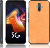 Voor ZTE nubia Play Schokbestendig Naaien Koe Patroon Huid PC + PU + TPU Case (Oranje)