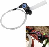 Off-road motorfiets Gemodificeerde 22 mm handgreep Gashendelklem Handgreep Big Torque Oil Visuele gaspedaalversneller voor met kabel (blauw met zilveren gaskabel)