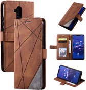 Voor Huawei Mate 20 Lite Skin Feel Splicing Horizontale Flip Leren Case met Houder & Kaartsleuven & Portemonnee & Fotolijst (Bruin)