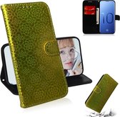 Voor Galaxy S10 effen kleur kleurrijke magnetische gesp horizontale flip pu lederen case met houder & kaartsleuven & portemonnee & lanyard (goud)