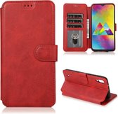 Voor Samsung Galaxy M10 Kalfsstructuur Magnetische Gesp Horizontale Flip Leren Case met Houder & Kaartsleuven & Portemonnee & Fotolijst (Rood)