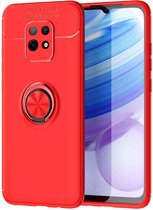 Voor Xiaomi Redmi 10X 5G Lenuo schokbestendige TPU beschermhoes met onzichtbare houder (rood)