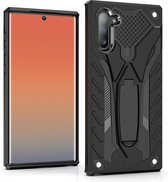 Schokbestendige TPU + pc beschermhoes met houder voor Galaxy Note 10 (zwart)