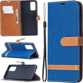 Voor Samsung Galaxy Note20 Kleuraanpassing Denim Textuur Horizontale Flip Leren Case met Houder & Kaartsleuven & Portemonnee & Lanyard (Koningsblauw)