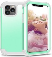 Voor iPhone 11 Pro Max PC + Silicone Driedelige anti-drop mobiele telefoon beschermende Bback Cover (groen)