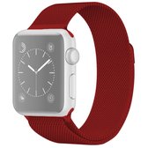 Voor Apple Watch Series 5 en 4 40 mm / 3 en 2 en 1 38 mm Milanese lus magnetische roestvrijstalen horlogeband (roze rood)