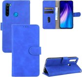 Voor Xiaomi Redmi Note 8 Effen Kleur Huidgevoel Magnetische Gesp Horizontale Flip Kalftextuur PU Lederen Case met Houder & Kaartsleuven & Portemonnee (Blauw)