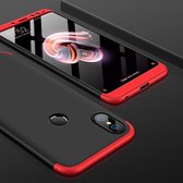 GKK Xiaomi Redmi Note 5 Pro Driefasige splitsing 360 graden volledige dekking PC-beschermhoes Achterkant (zwart + rood)