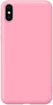 Ultradunne vloeibare siliconen All-inclusive mobiele telefoonhoes Milieuvriendelijk materiaal kan worden gewassen Mobiele telefoonhoes voor iPhone X / XS (roze)